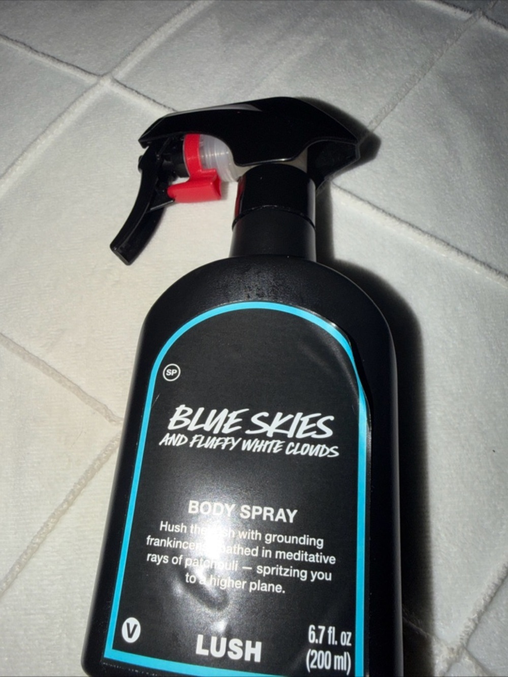 LUSH Blue Skies Body Spray - Black Bottle with Blue Accent New